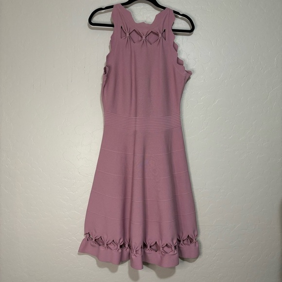 Ted Baker London Cherina Dusty Rose Knit Cutout Skater Fit & Flare Dress Size 3 - Picture 13 of 15